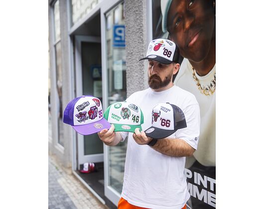 Kšiltovka Mitchell & Ness - Gridlock Trucker - Miami Heat - White