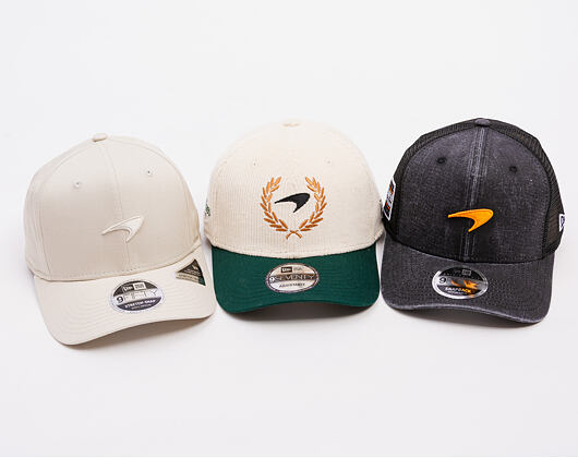 Kšiltovka New Era - F1 Seasonal Cord 9SEVENTY Stretch-Snap - McLaren Racing - Cream / Dark Green
