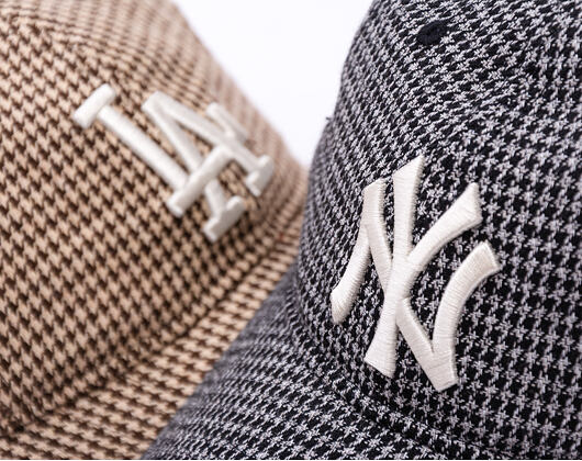 Kšiltovka New Era - MLB Houndstooth 9TWENTY - NY Yankees - Black