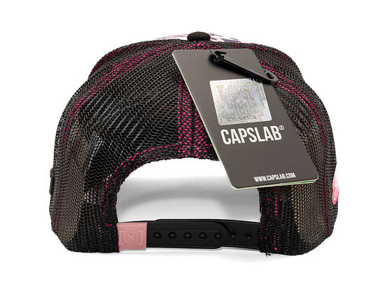 Kšiltovka Capslab - Smurfs Trucker - Leopard Icon - Black / Pink