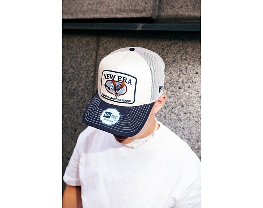 Kšiltovka New Era - Animal Oval Patch 9FORTY Trucker - Navy / Cream