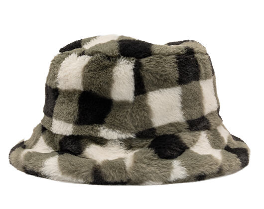 Klobouk Kangol - Faux Fur Bucket - Black Check