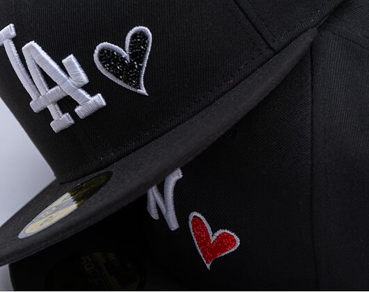 Kšiltovka New Era - MLB Team Heart 59FIFTY - LA Dodgers - Black / White