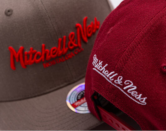 Kšiltovka Mitchell & Ness - Branded Pinscript Classic Red - Burgundy / White