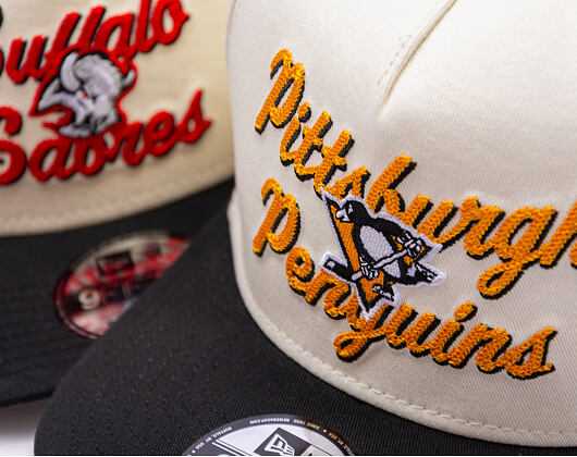 Kšiltovka New Era - NHL Chainstitch 9FIFTY A-Frame - Pittsburgh Penguins - Chrome White