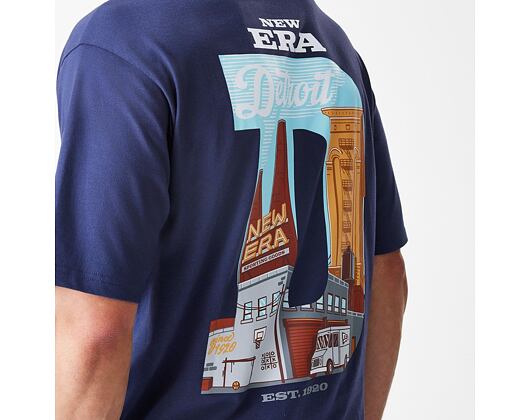 Triko New Era - Branded Location Oversized Tee - Navy