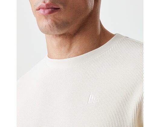 Triko New Era - Branded Longsleeve Waffle Tee - Cream