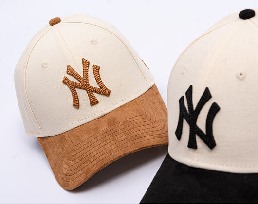 Dámská Kšiltovka New Era - MLB Faux Suede 9FORTY - NY Yankees - Cream / Camel