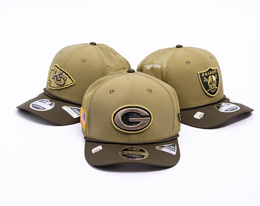 Kšiltovka New Era - NFL25 "Salute to Service" - 9SEVENTY Stretch-Snap  Bay Packers