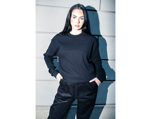 Triko New Era - Branded Longsleeve Waffle Tee - Black