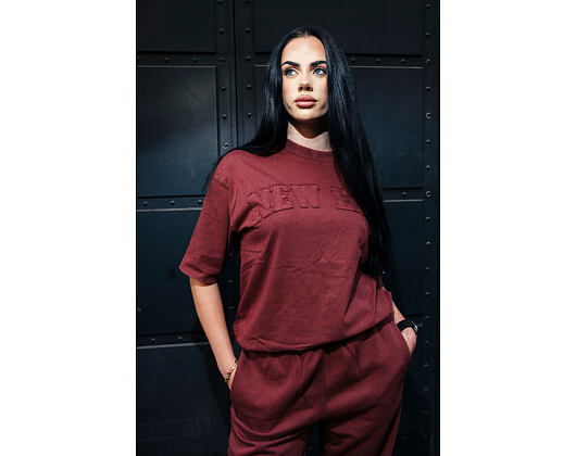 Triko New Era - Branded Washed Oversized Tee - Burgundy