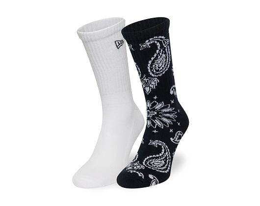 Ponožky New Era - Paisley Crew Socks 2pk - White / Navy