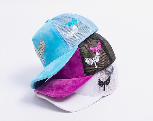 Kšiltovka Reflection Luxury Velvet Rhinostones Grape Purple