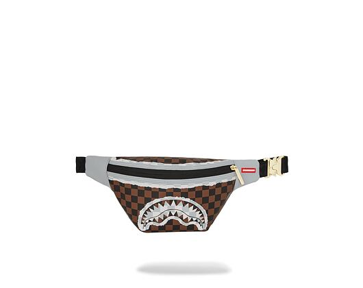 Ledvinka Sprayground Cream And Brown Tear Check Savvy Crossbody