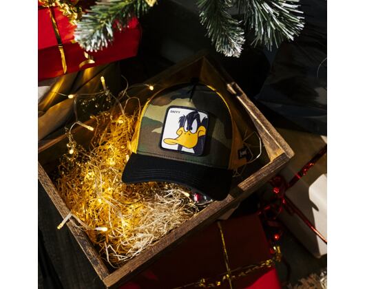 Kšiltovka Capslab - Trucker Looney Tunes - Daffy Duck v.3 Trucker Camo / Yellow