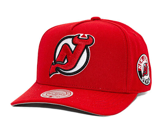 Kšiltovka Mitchell & Ness - New Jersey Devils - Double Clutch Pro Snapback - Red