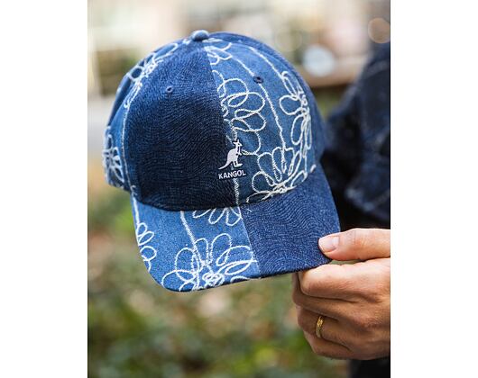 Kšiltovka Kangol - TRENDS PACK - Denim Mashup Baseball - Medium Blue Floral