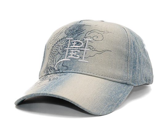 Kšiltovka Ed Hardy - Crawling Dragon Wash Denim 5 Panel Cap - Bleach
