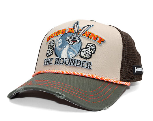 Kšiltovka Capslab - Looney Tunes Bugs Bunny The Rounder - Olive / Off White