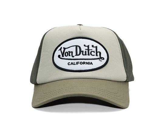 Kšiltovka Von Dutch - Trucker - Cali Patch Olive/White