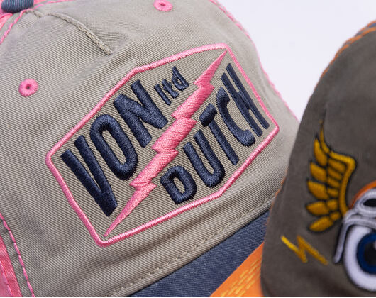 Kšiltovka Von Dutch - Trucker - Limited Olive/Pink/Distressed Denim