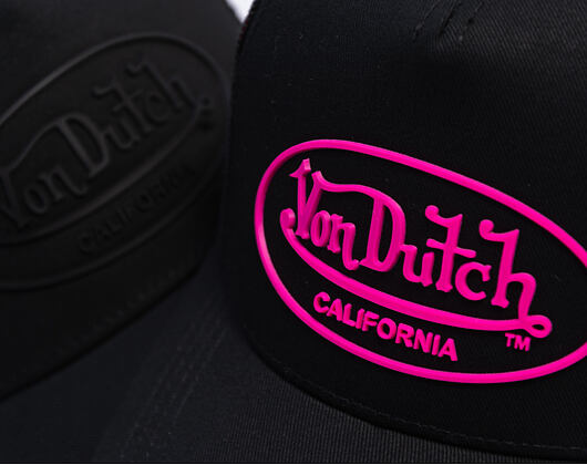 Kšiltovka Von Dutch - Trucker - Rubber Logo Black/Electric Pink