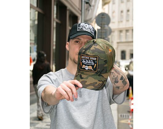 Kšiltovka Von Dutch - Trucker - Electric Road Green Camo