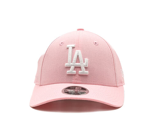 Dětská Kšiltovka New Era - MLB Linen 9FORTY M-CROWN - LA Dodgers - Pink Rouge / White