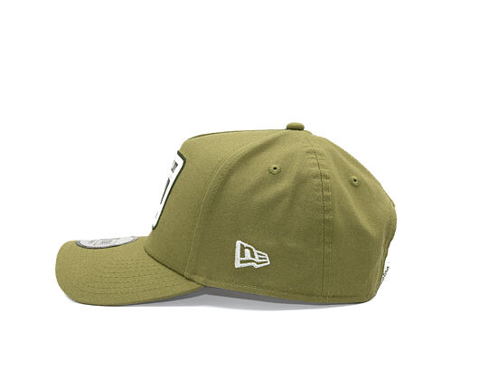 Kšiltovka New Era - Branded Buffalo Patch Linen 9FORTY A-Frame - New Olive