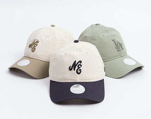 Dámská Kšiltovka New Era - Branded Linen 9TWENTY - Stone / Navy