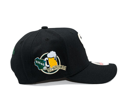 Kšiltovka Mitchell & Ness  - NBA Classic Red Snapback Custom Patch - Milwaukee Bucks - Black