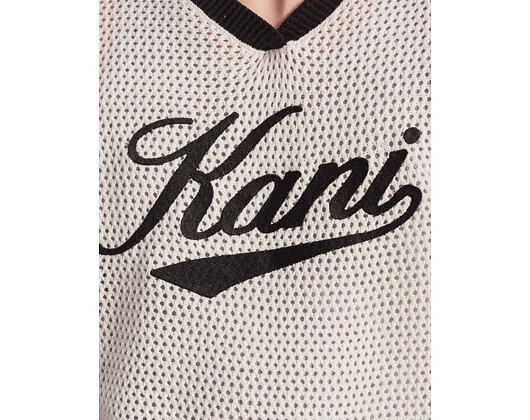 Triko Karl Kani - Cursive Varsity Crochet Boxy T-Shirt - White