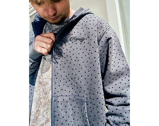 Mikina Rip N Dip - Ripngems Zip Up Hoodie (Charcoal Wash)