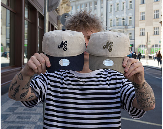 Dámská Kšiltovka New Era - Branded Linen 9TWENTY - Stone / New Olive