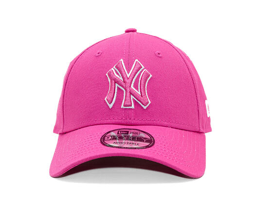 Kšiltovka New Era - MLB Team Outline 9FORTY - NY Yankees - Fuchsia / White