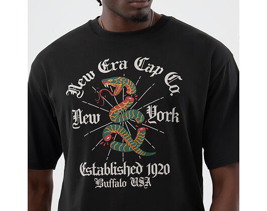 Triko New Era - Branded Oversized Graphic Tee - Black