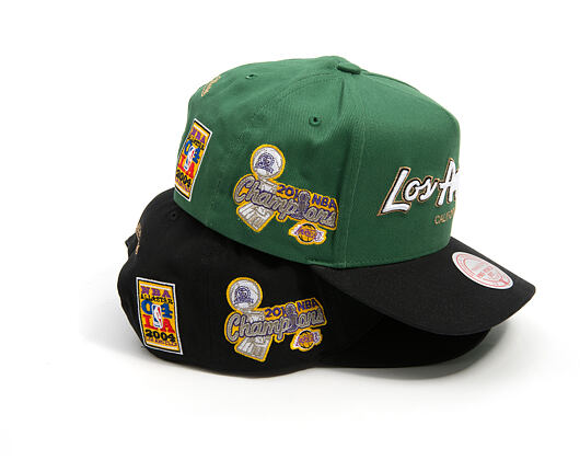 Kšiltovka Mitchell & Ness - NBA - La Script 2.0 - Los Angeles Lakers - Black/Green