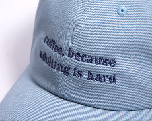 Kšiltovka 8by8 - Dadcap - "coffee, because adulting is hard" - Light Blue/Purple
