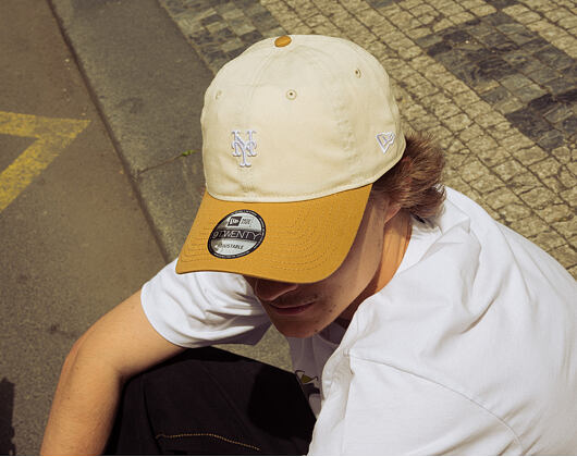 Kšiltovka New Era - MLB Mini Logo Washed Contrast 9TWENTY - NY Mets - Cream / Dusted Ochre