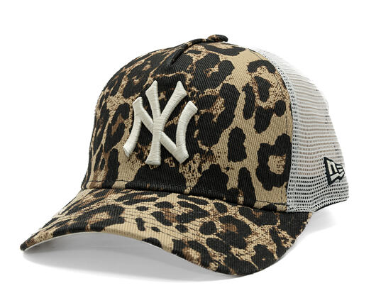 Dámská Kšiltovka New Era - MLB Summer Leopard 9FORTY M-CROWN A-Frame Trucker - NY Yankees - Brown