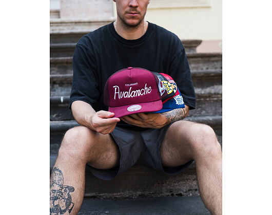 Kšiltovka Mitchell & Ness - Head Coach Trucker - NHL - Colorado Avalanche - Maroon