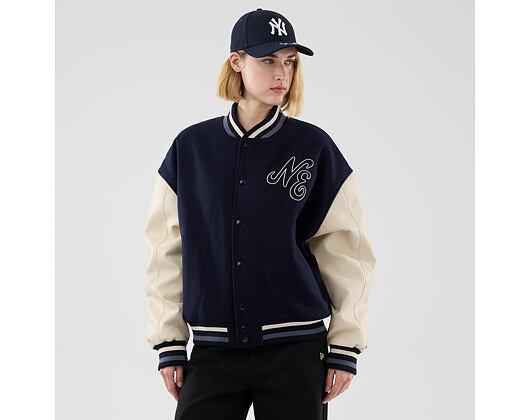 Bunda New Era - Branded Oversized Varsity Jacket - Navy