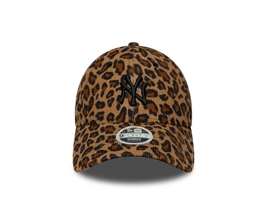 Dámská Kšiltovka New Era - MLB Leopard Cord 9FORTY - NY Yankees - Stone / Black