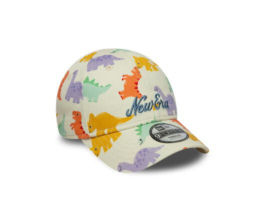 Dětská Kšiltovka New Era - Branded All-Over Dino Print 9FORTY - Cream