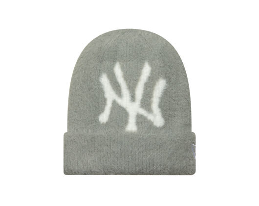 Dámský Kulich New Era - MLB Fluffy Mohair Beanie Medium Knit - NY Yankees - Grey