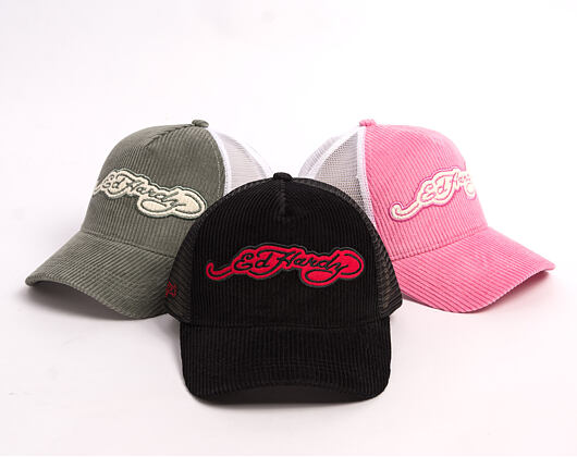 Kšiltovka Ed Hardy - Embroidery Applique Cord 5 Panel Trucker Cap - Black