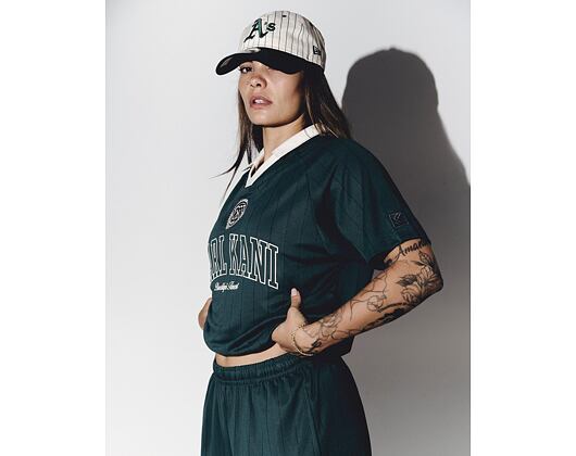 Kšiltovka New Era - MLB Pinstripe 9TWENTY - Oakland Athletics - Dark Green