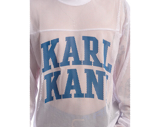 Triko s dlouhým rukávem Karl Kani - Stencil Mesh Boxy Longsleeve - White