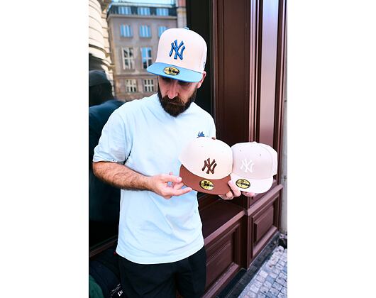 Kšiltovka New Era - MLB Essential 59FIFTY - NY Yankees - Stone / White
