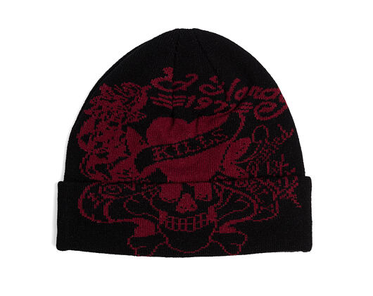 Kulich Ed Hardy - Unisex Love Kills Slowly Foldover Beanie - Black